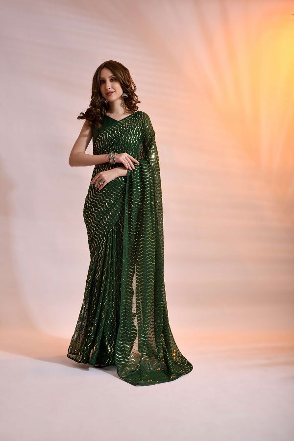 Zig Zag 02 Latest Designer Fancy Wear Sequence Georgette Saree Collection